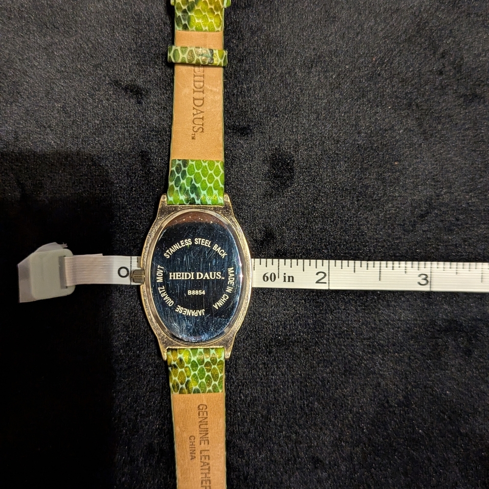 Heidi Daus Green Crystals & Snake Pattern Women's Watch - Picture 5 of 7